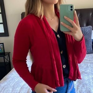 INC Red Cardigan